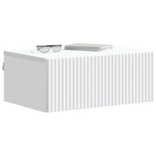 Wandbeugel Bedkast met lade Wit 49 x 34,5 x 20 cm Bewerkt hout