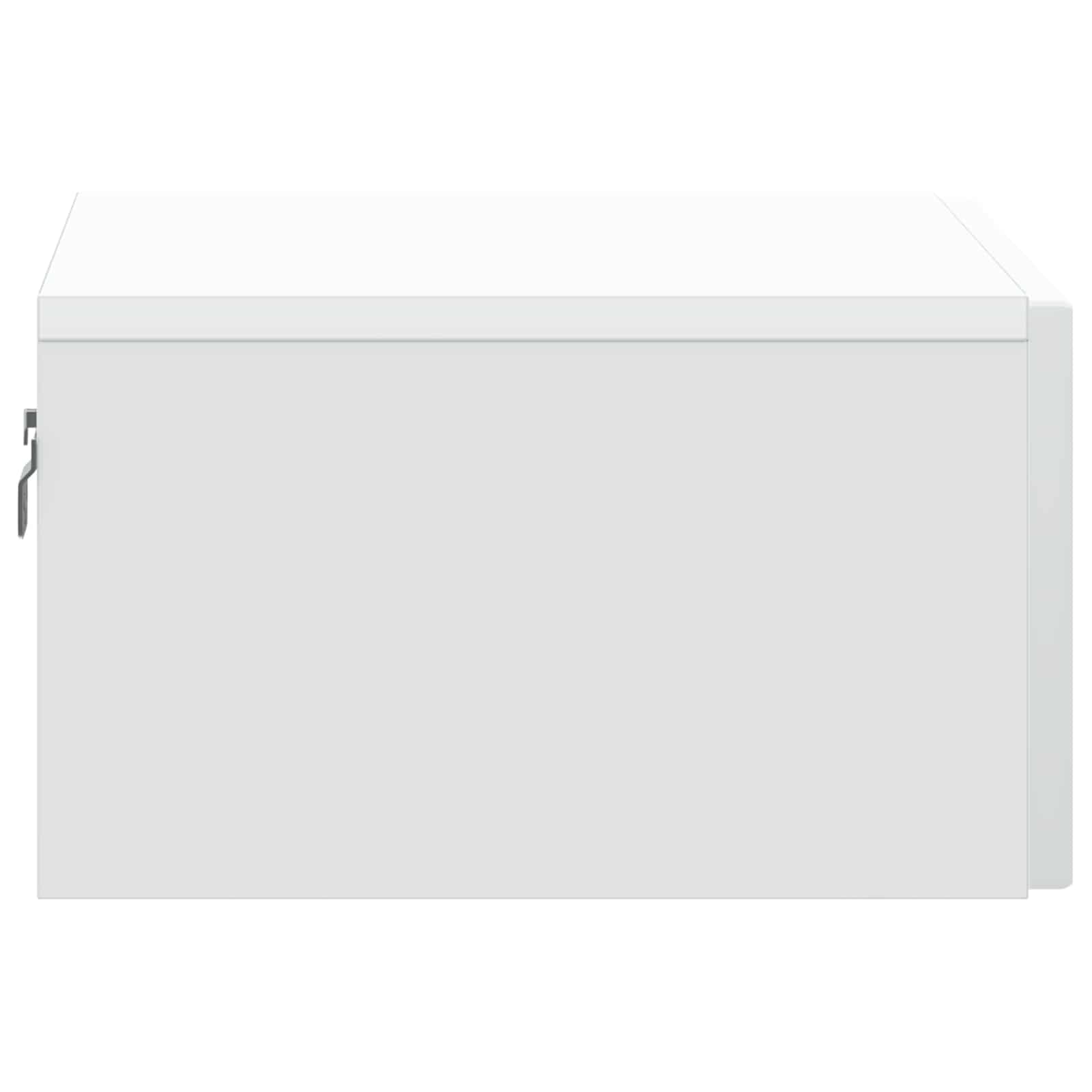 Wandbeugel Bedkast met lade Wit 49 x 34,5 x 20 cm Bewerkt hout