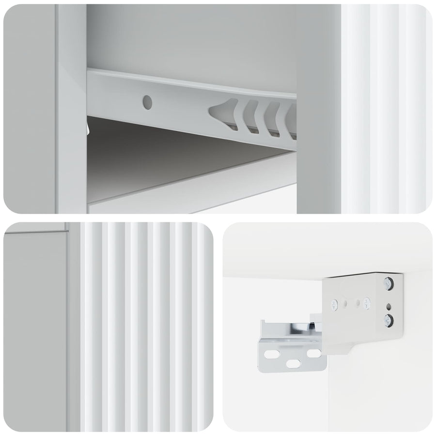 Wandbeugel Bedkast 2 pcs Wit 49 x 34,5 x 20 cm Bewerkt hout