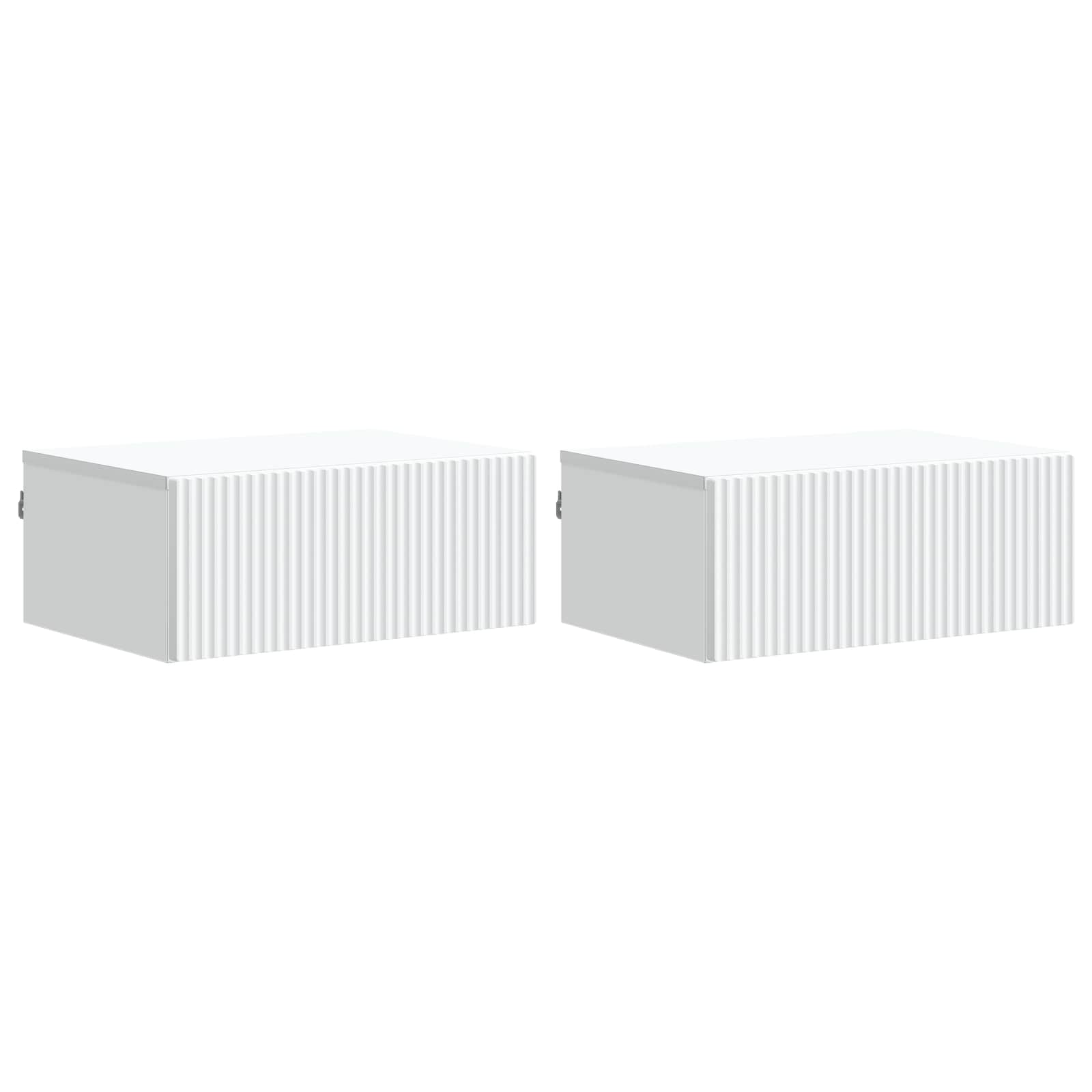 Wandbeugel Bedkast 2 pcs Wit 49 x 34,5 x 20 cm Bewerkt hout