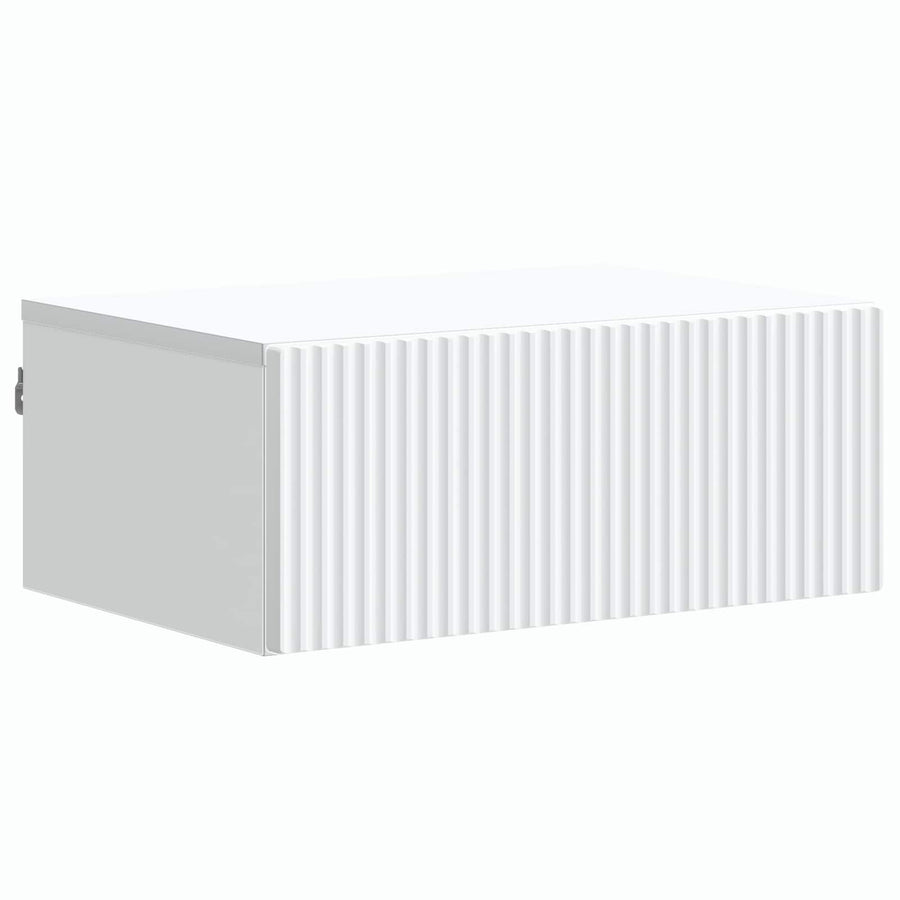 Wandbeugel Bedkast 2 pcs Wit 49 x 34,5 x 20 cm Bewerkt hout