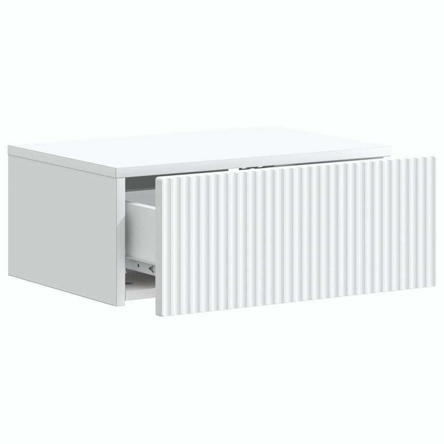 Wandbeugel Bedkast 2 pcs Wit 49 x 34,5 x 20 cm Bewerkt hout