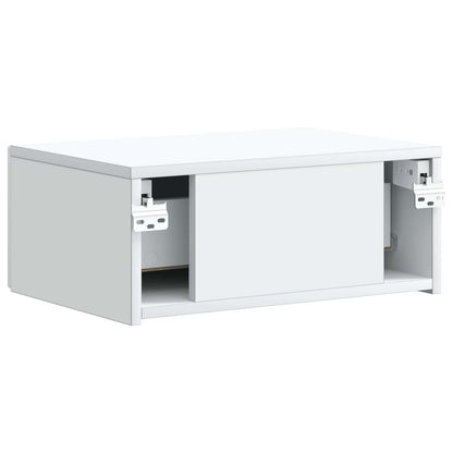 Wandbeugel Bedkast 2 pcs Wit 49 x 34,5 x 20 cm Bewerkt hout
