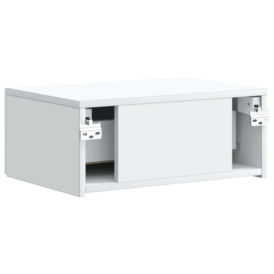 Wandbeugel Bedkast 2 pcs Wit 49 x 34,5 x 20 cm Bewerkt hout