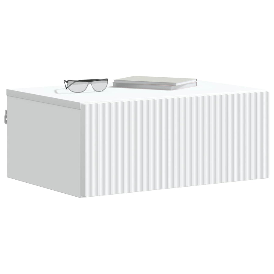 Wandbeugel Bedkast 2 pcs Wit 49 x 34,5 x 20 cm Bewerkt hout
