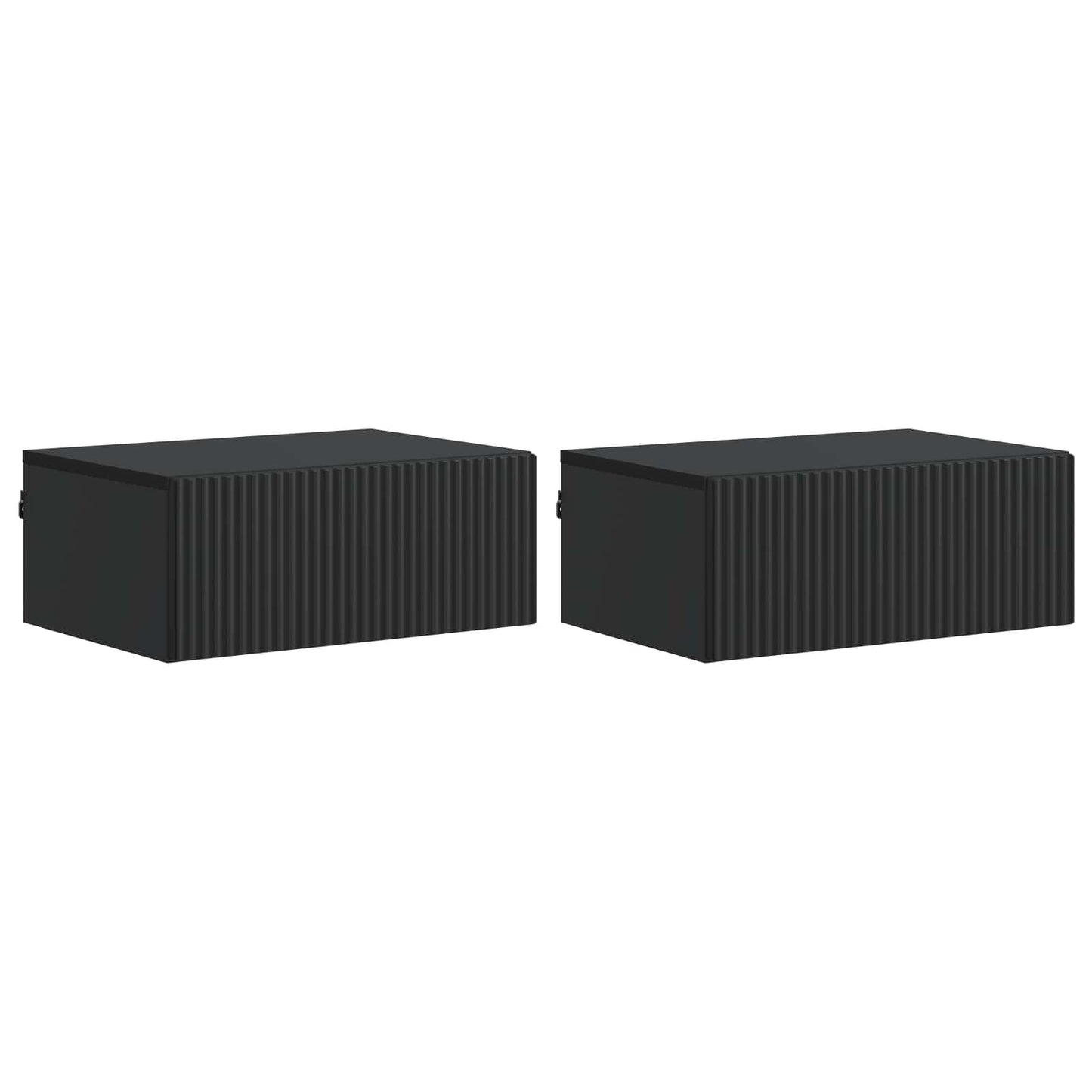 Wandbeugel Bedkast 2 pcs Zwart 49 x 34,5 x 20 cm Bewerkt hout