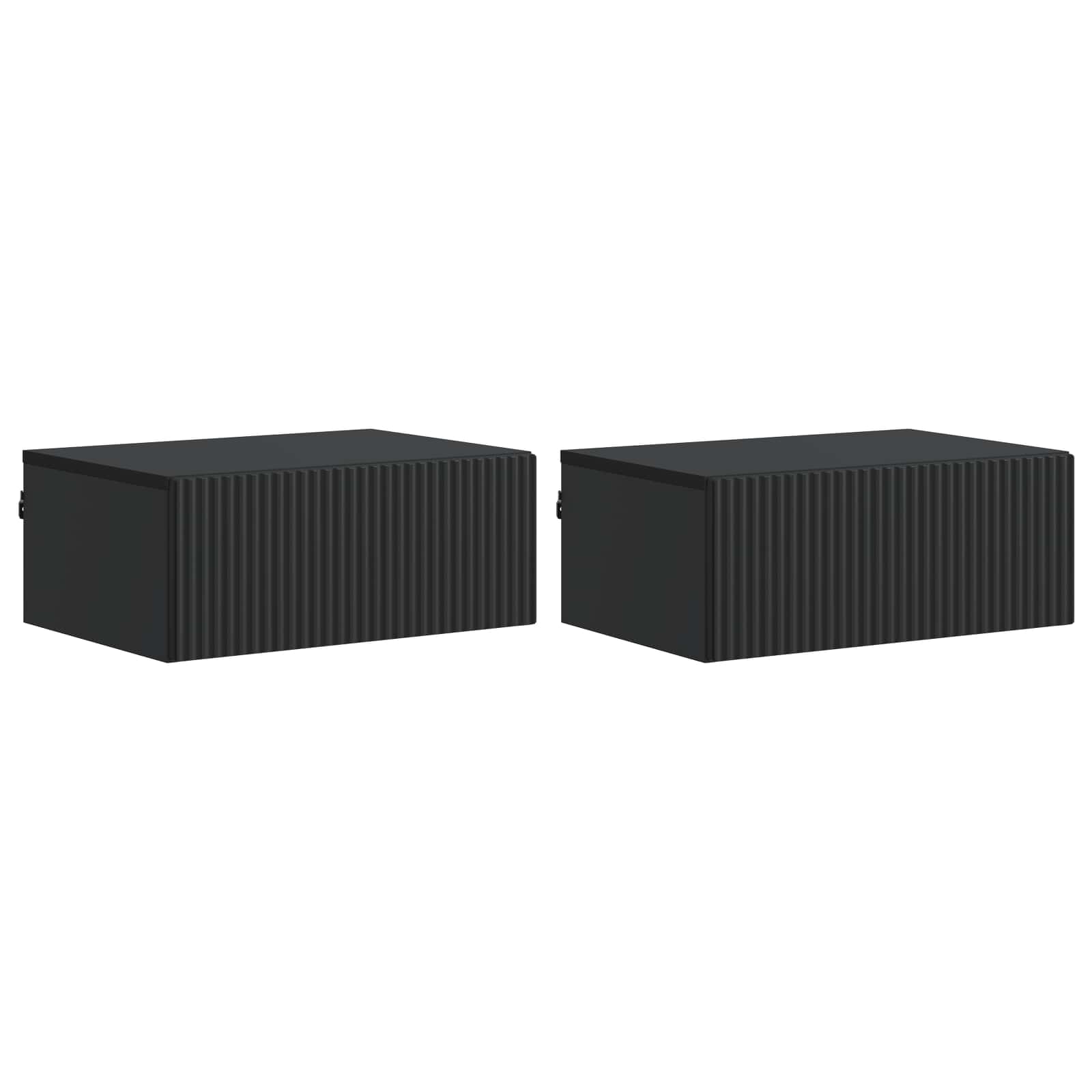 Wandbeugel Bedkast 2 pcs Zwart 49 x 34,5 x 20 cm Bewerkt hout