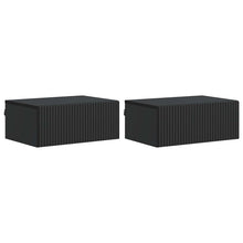 Wandbeugel Bedkast 2 pcs Zwart 49 x 34,5 x 20 cm Bewerkt hout
