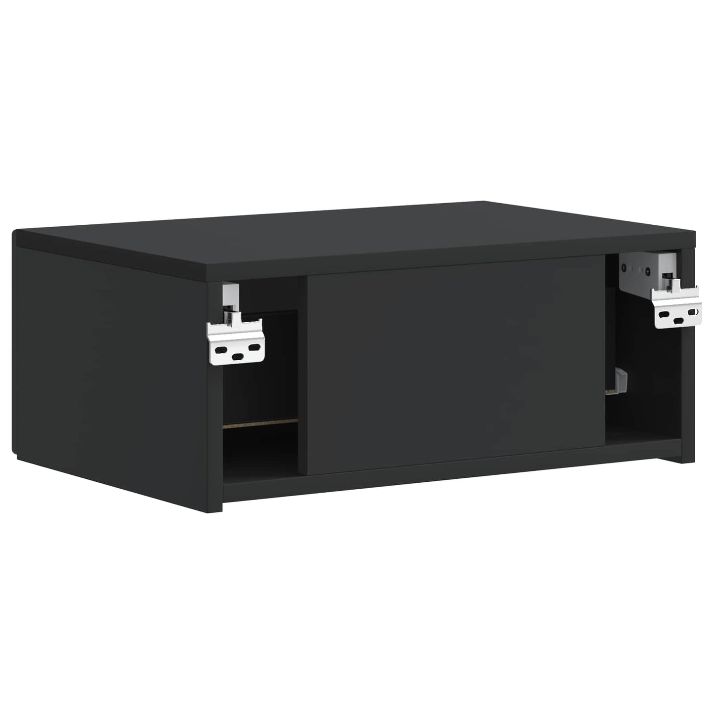 Wandbeugel Bedkast 2 pcs Zwart 49 x 34,5 x 20 cm Bewerkt hout