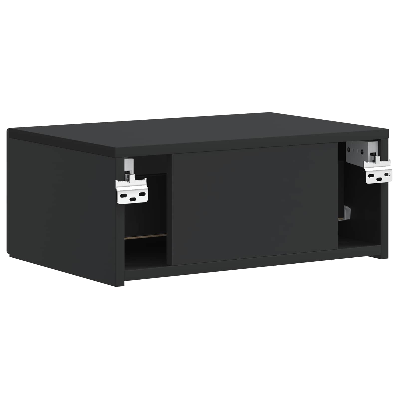 Wandbeugel Bedkast 2 pcs Zwart 49 x 34,5 x 20 cm Bewerkt hout