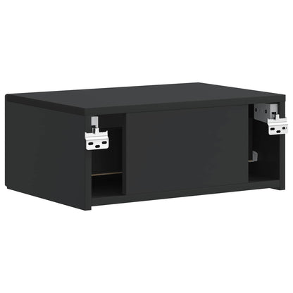 Wandbeugel Bedkast 2 pcs Zwart 49 x 34,5 x 20 cm Bewerkt hout