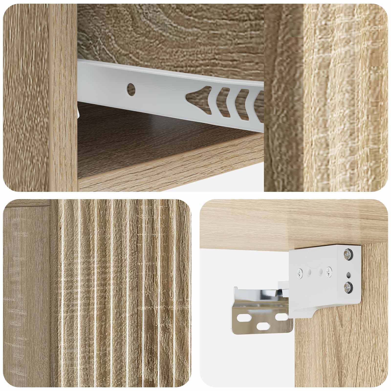 Wandbeugel Bedkast Sonoma Eiken 49 x 34,5 x 20 cm Bewerkt hout