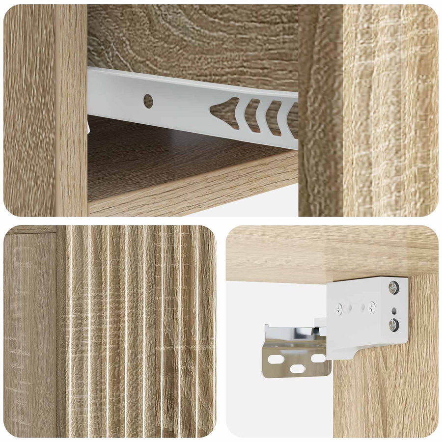 Wandbeugel Bedkast Sonoma Eiken 49 x 34,5 x 20 cm Bewerkt hout