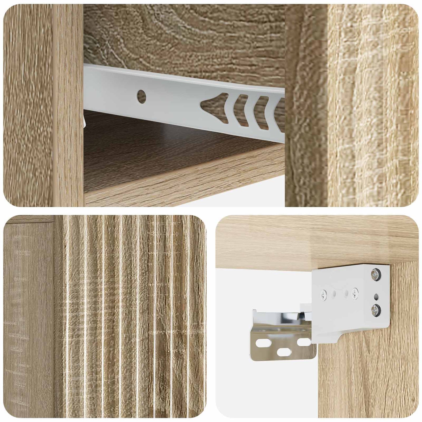Wandbeugel Bedkast 2 pcs Sonoma Eiken 49 x 34,5 x 20 cm