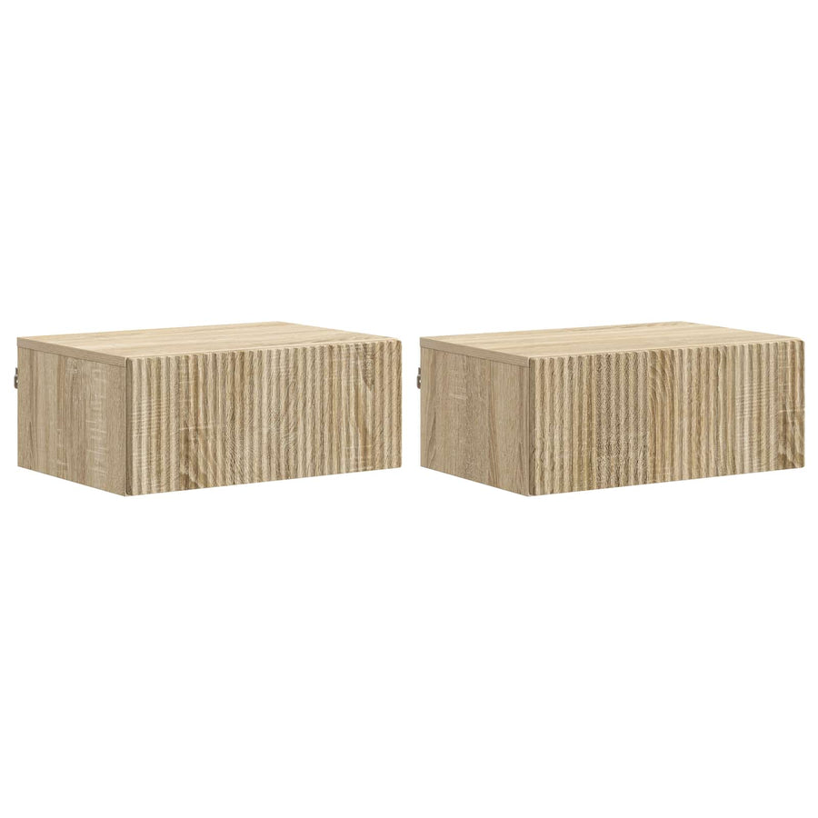 Wandbeugel Bedkast 2 pcs Sonoma Eiken 49 x 34,5 x 20 cm