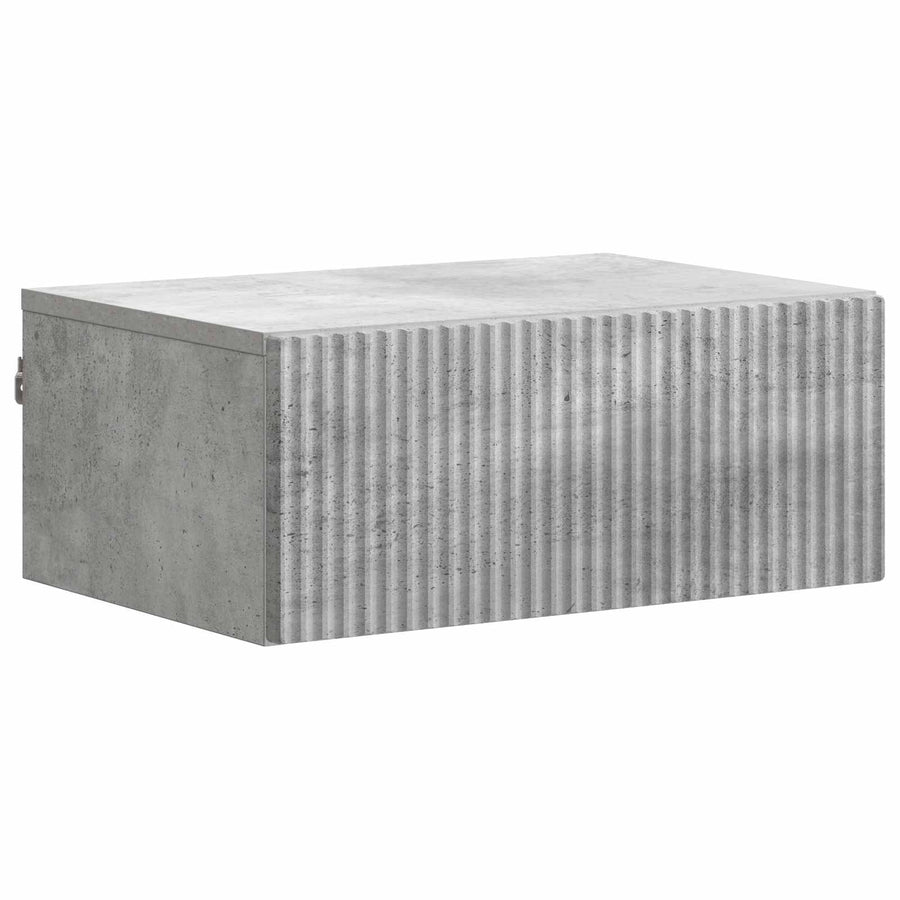 Wandbeugel Bedkast Betongrijs 49 x 34,5 x 20 cm Bewerkt hout