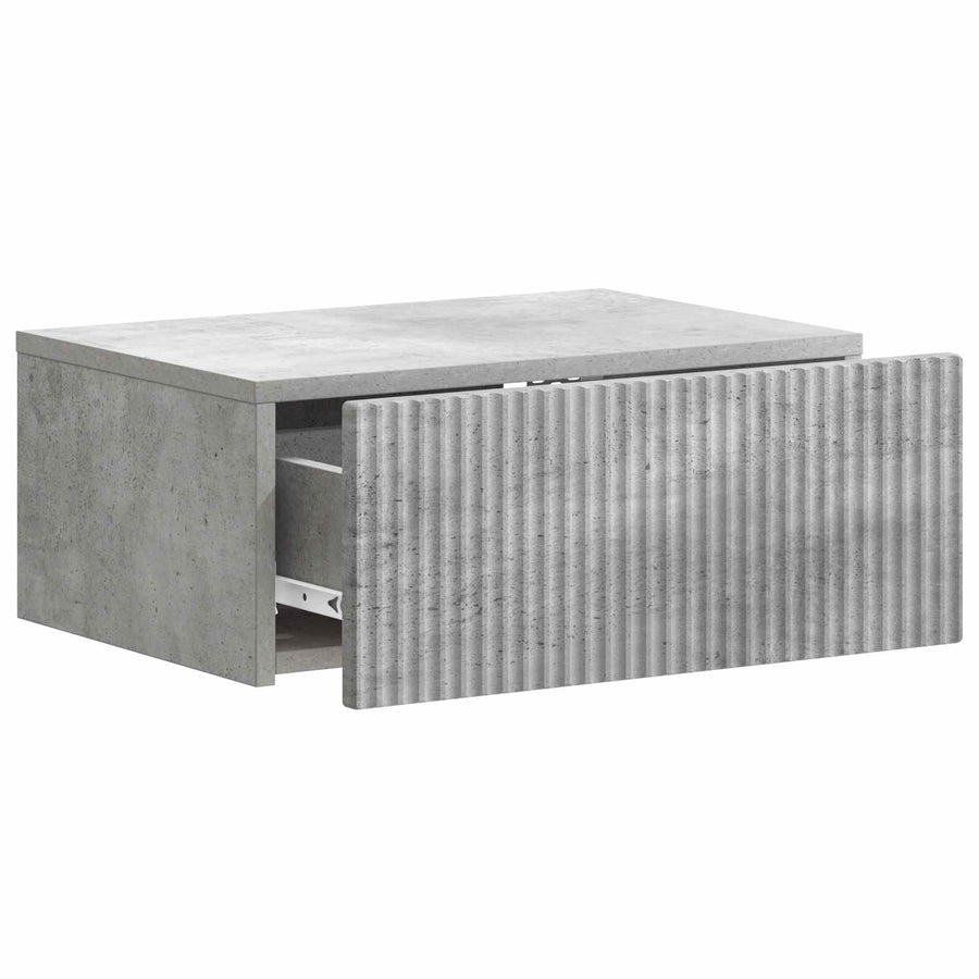 Wandbeugel Bedkast Betongrijs 49 x 34,5 x 20 cm Bewerkt hout