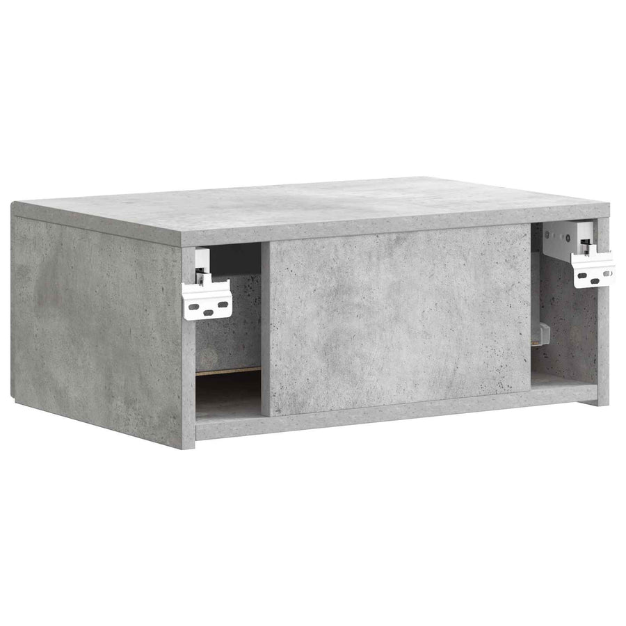 Wandbeugel Bedkast Betongrijs 49 x 34,5 x 20 cm Bewerkt hout