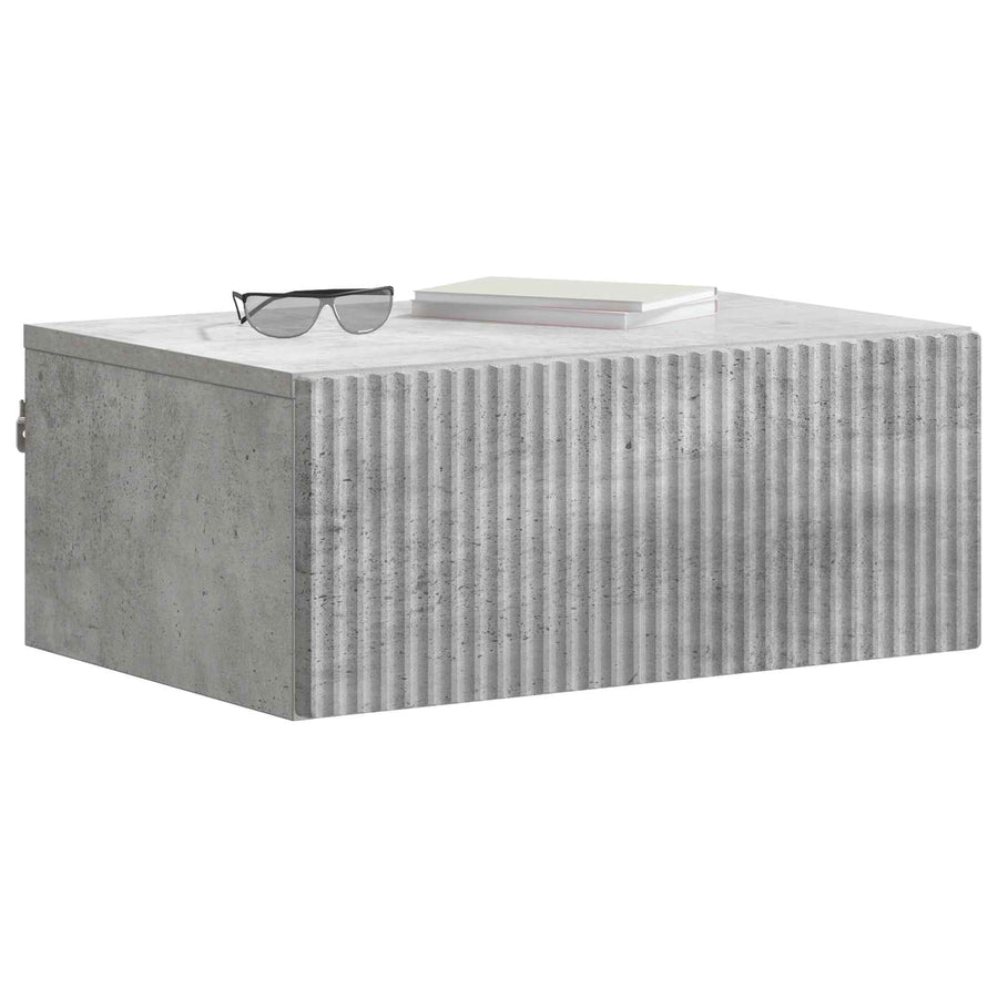 Wandbeugel Bedkast Betongrijs 49 x 34,5 x 20 cm Bewerkt hout