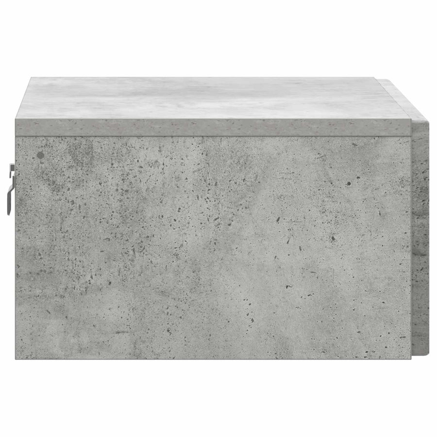 Wandbeugel Bedkast Betongrijs 49 x 34,5 x 20 cm Bewerkt hout
