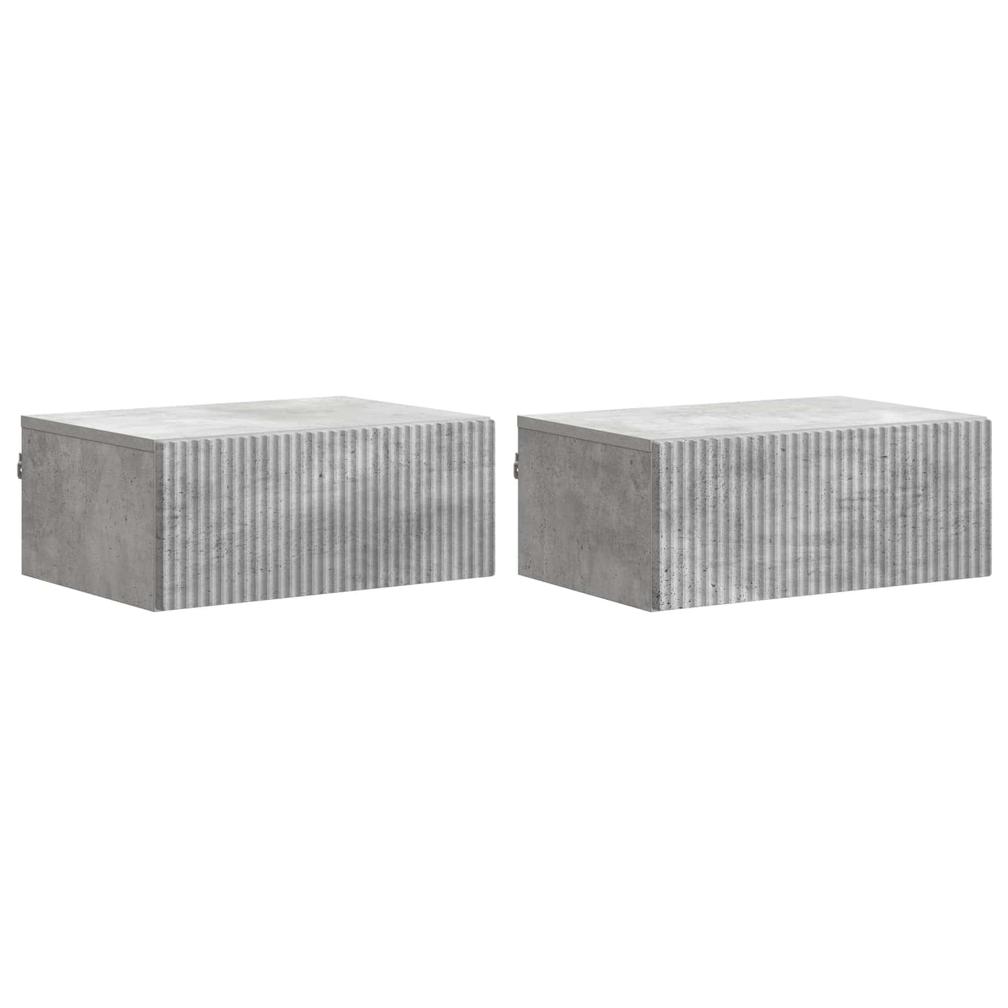 Wandbeugel Bedkast met lade 2 pcs Betongrijs 49 x 34,5 x 20 cm