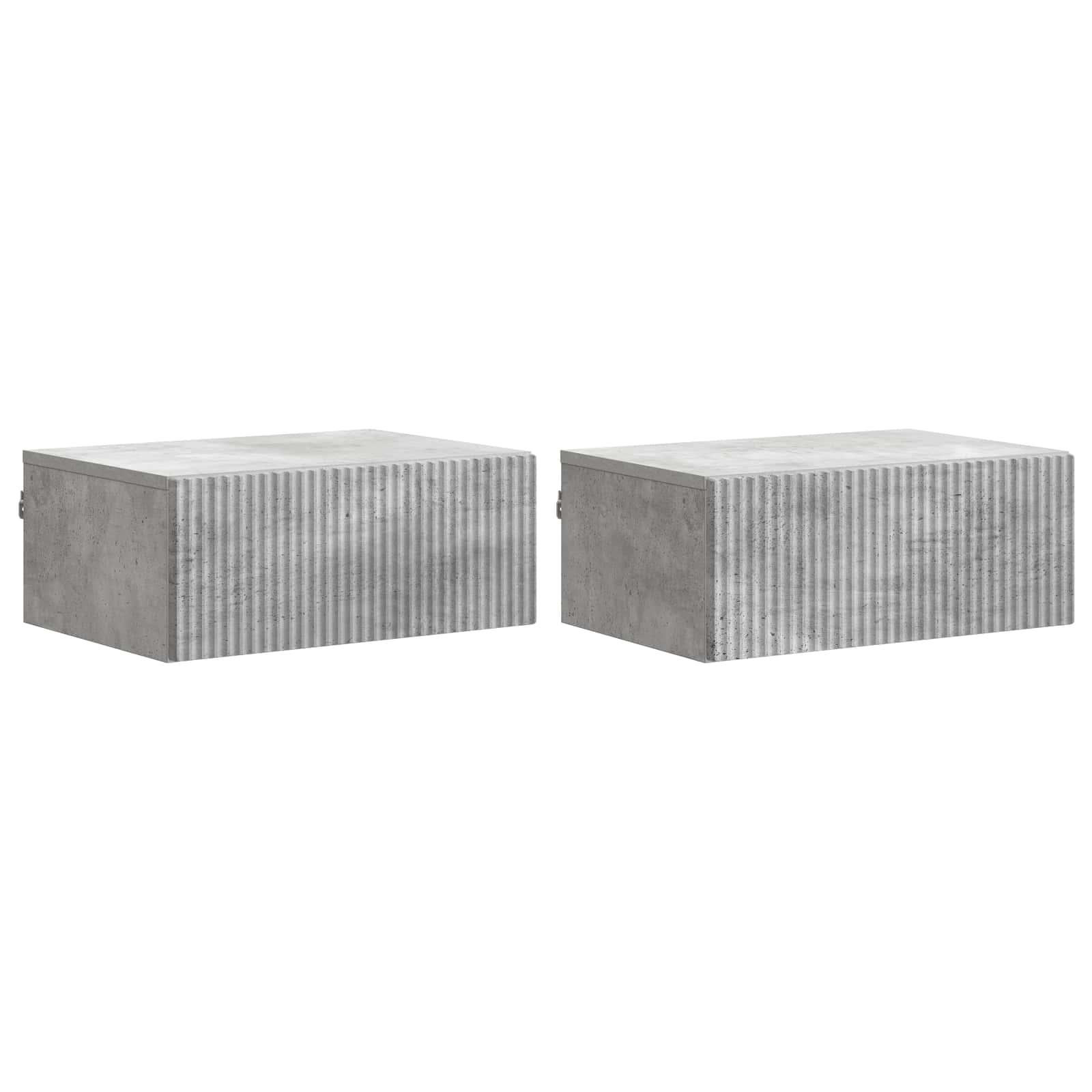 Wandbeugel Bedkast met lade 2 pcs Betongrijs 49 x 34,5 x 20 cm