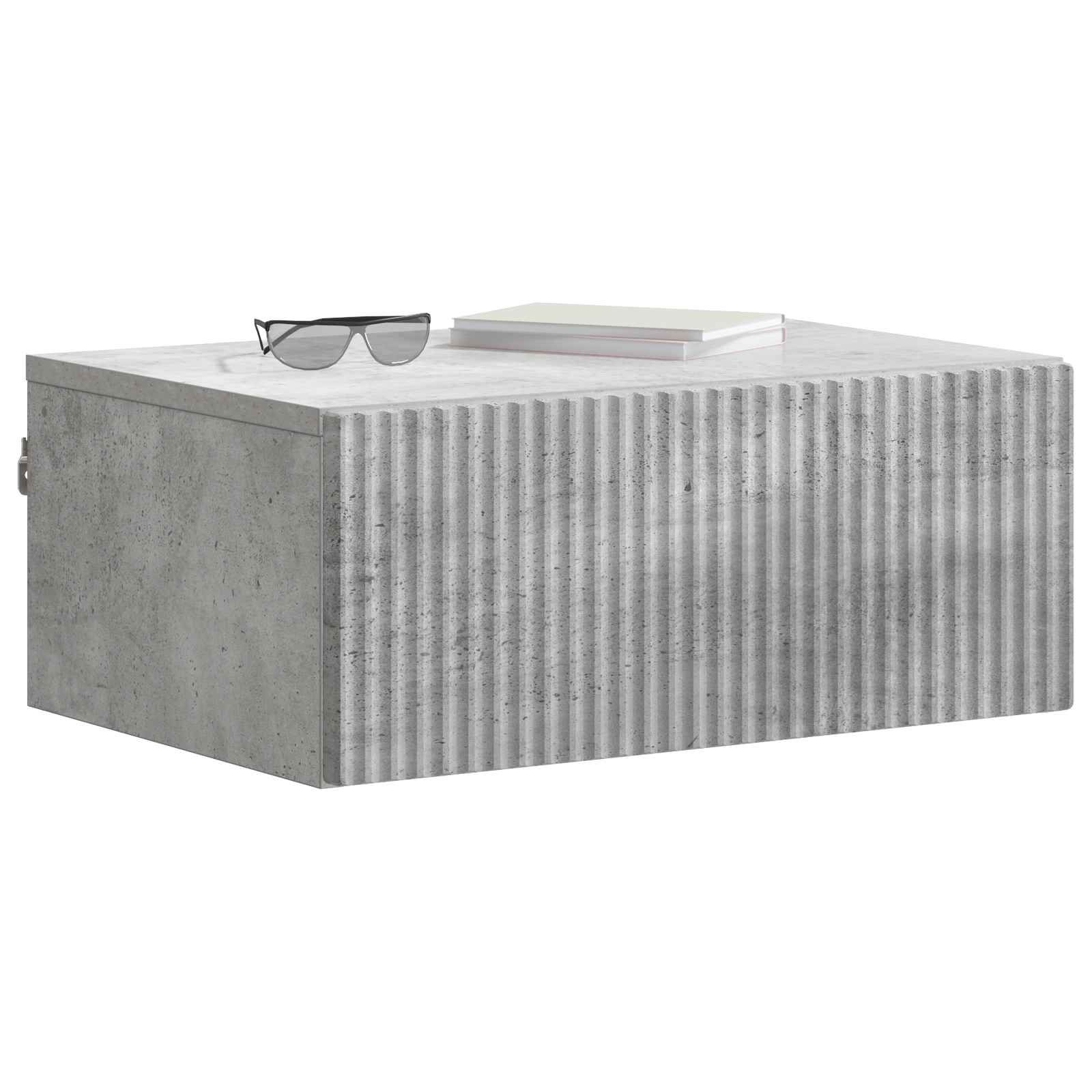 Wandbeugel Bedkast met lade 2 pcs Betongrijs 49 x 34,5 x 20 cm