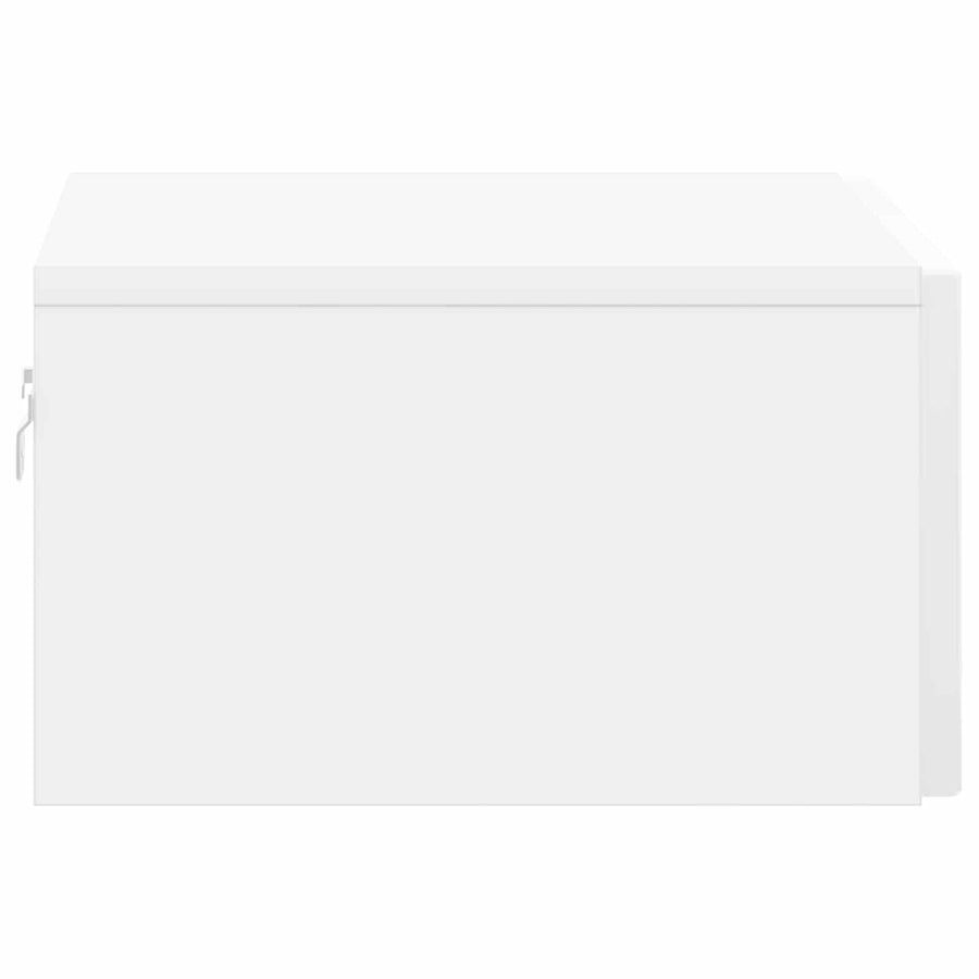 Wandbeugel Bedkast Hoogglans Wit 49 x 34,5 x 20 cm Bewerkt hout