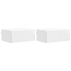 Nachtkastje muurmontage 2 stuks hoogglans wit 49x34,5x20 cm