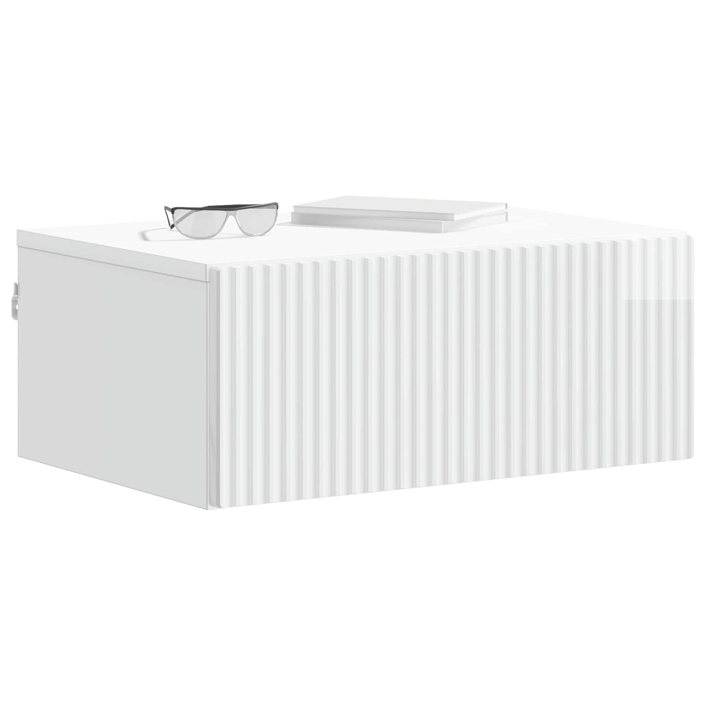 Wandbeugel Bedkast 2 pcs Hoogglans Wit 49 x 34,5 x 20 cm