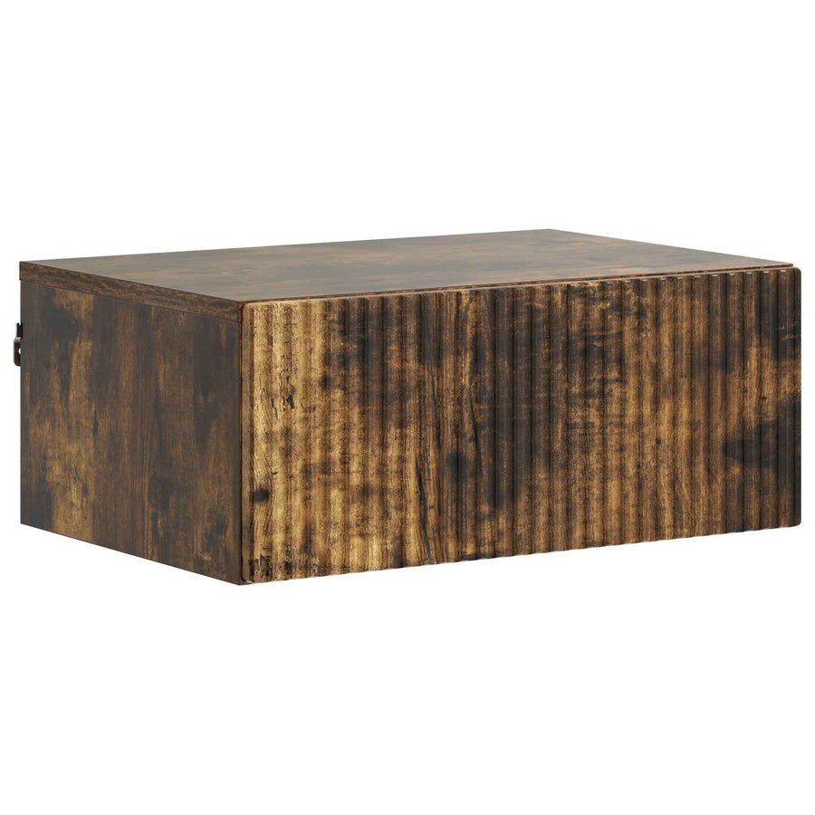 Wandbeugel Bedkast Gerookt eiken 49 x 34,5 x 20 cm Bewerkt hout