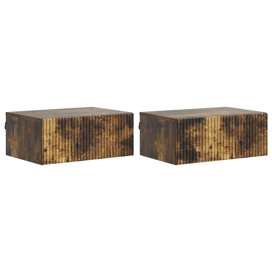 Wandbeugel Bedkast 2 pcs Gerookt eiken 49 x 34,5 x 20 cm