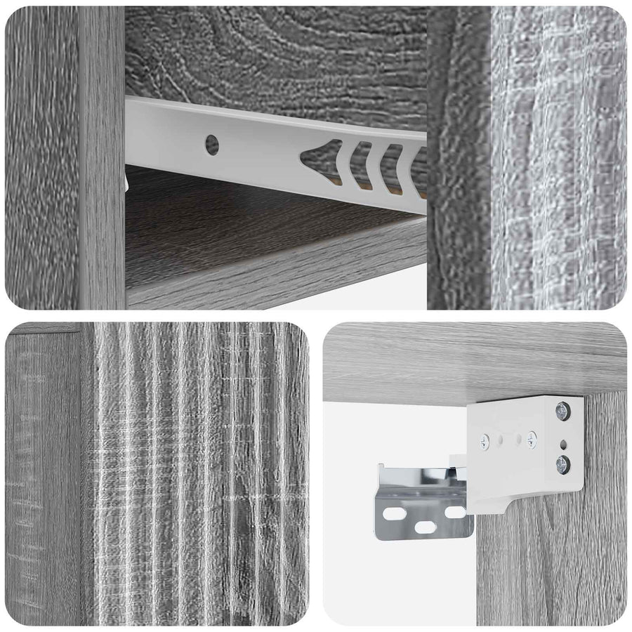 Wandbeugel Bedkast Grijs sonoma 49 x 34,5 x 20 cm Bewerkt hout