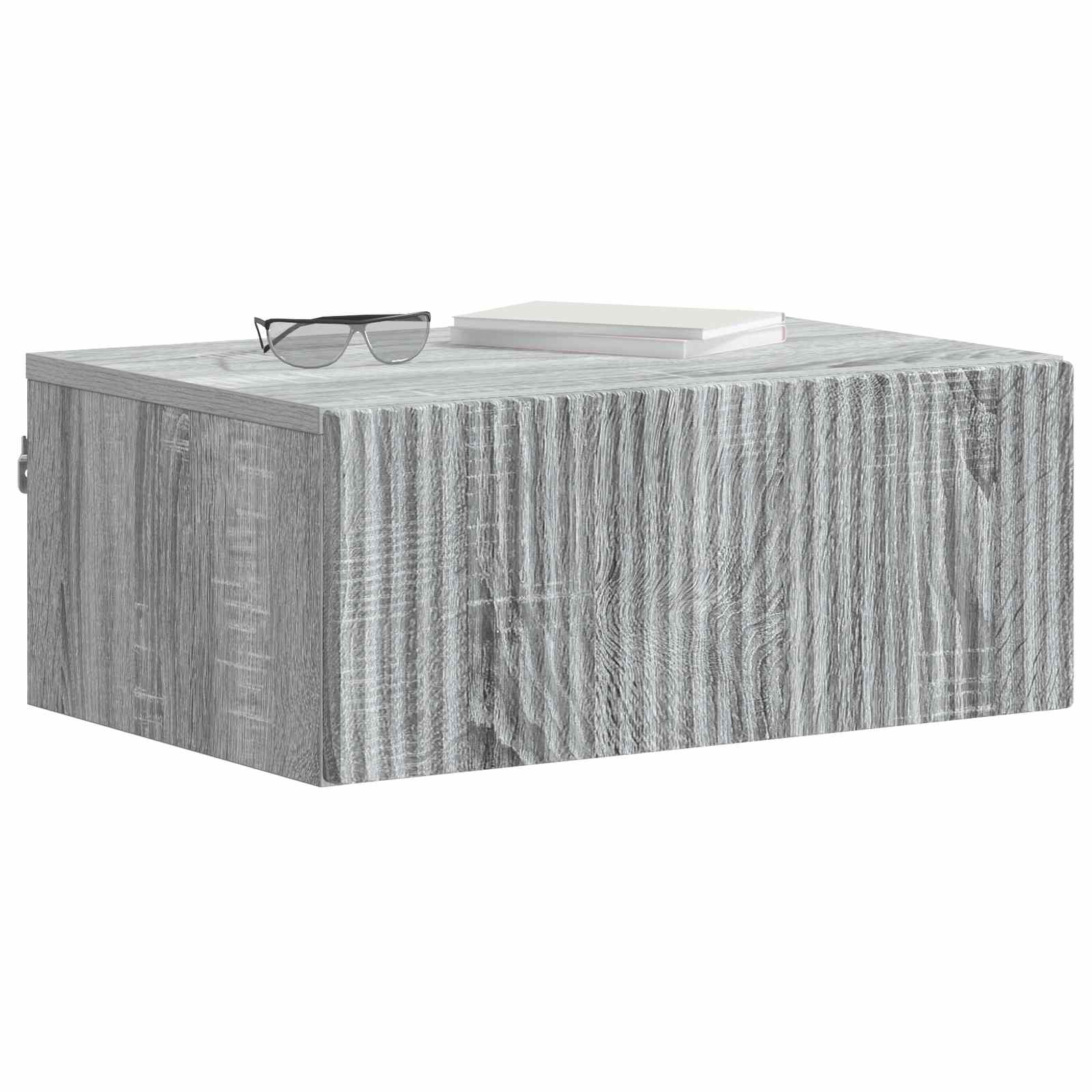 Wandbeugel Bedkast Grijs sonoma 49 x 34,5 x 20 cm Bewerkt hout