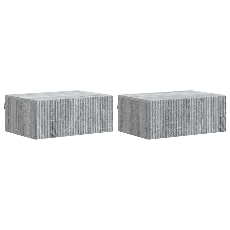 Wandbeugel Bedkast 2 pcs Grijs sonoma 49 x 34,5 x 20 cm