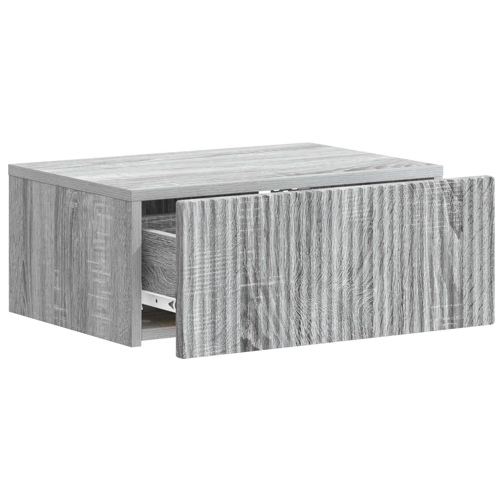 Wandbeugel Bedkast 2 pcs Grijs sonoma 49 x 34,5 x 20 cm