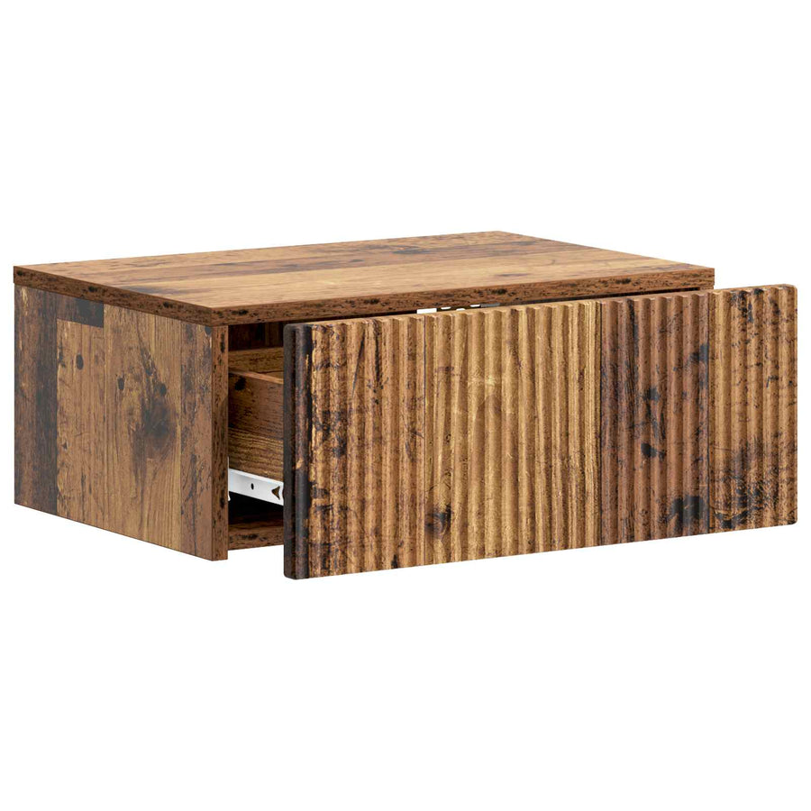 Wandbeugel Bedkast Oud hout 49 x 34,5 x 20 cm Bewerkt hout