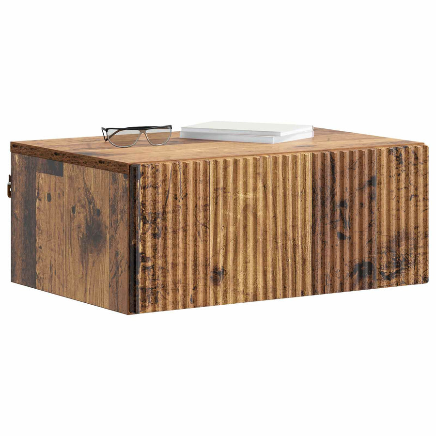 Wandbeugel Bedkast Oud hout 49 x 34,5 x 20 cm Bewerkt hout