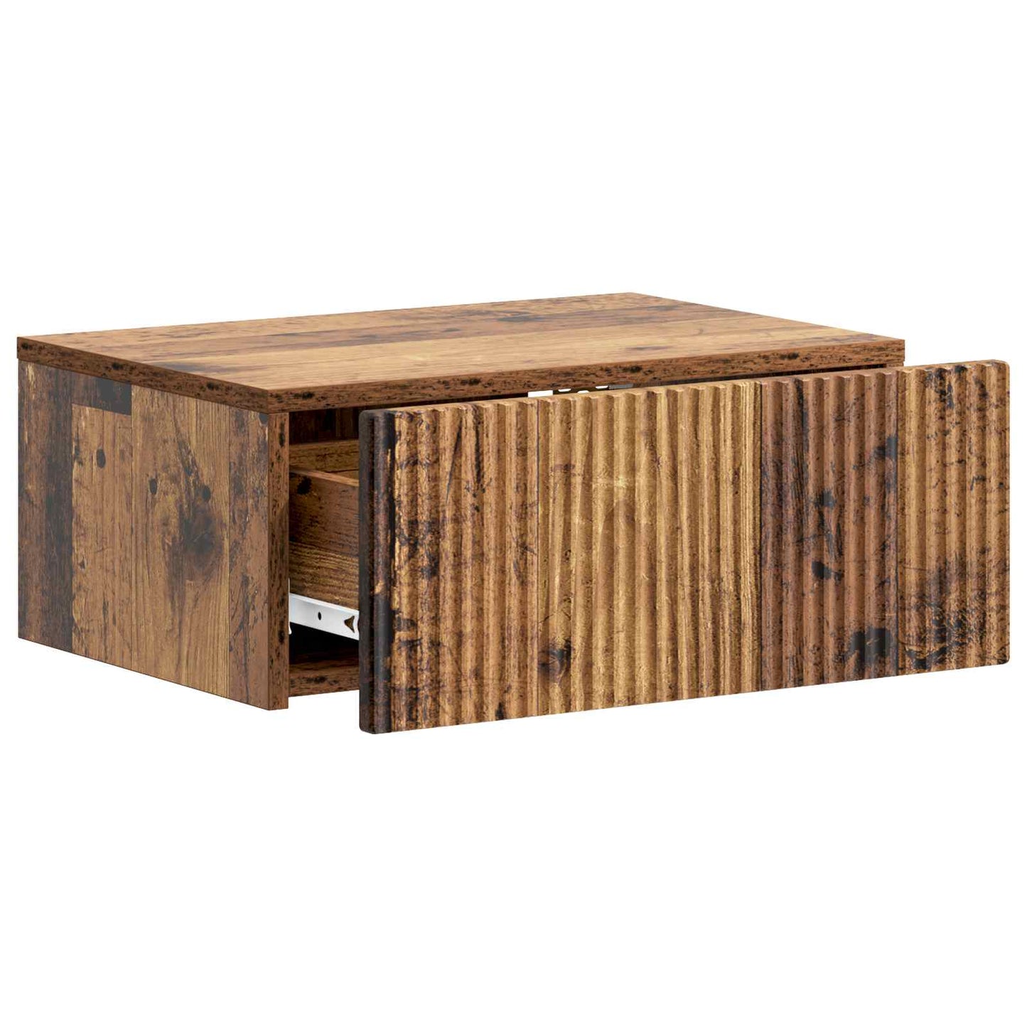 Wandbeugel Bedkast met lade 2 pcs Oud hout 49 x 34,5 x 20 cm