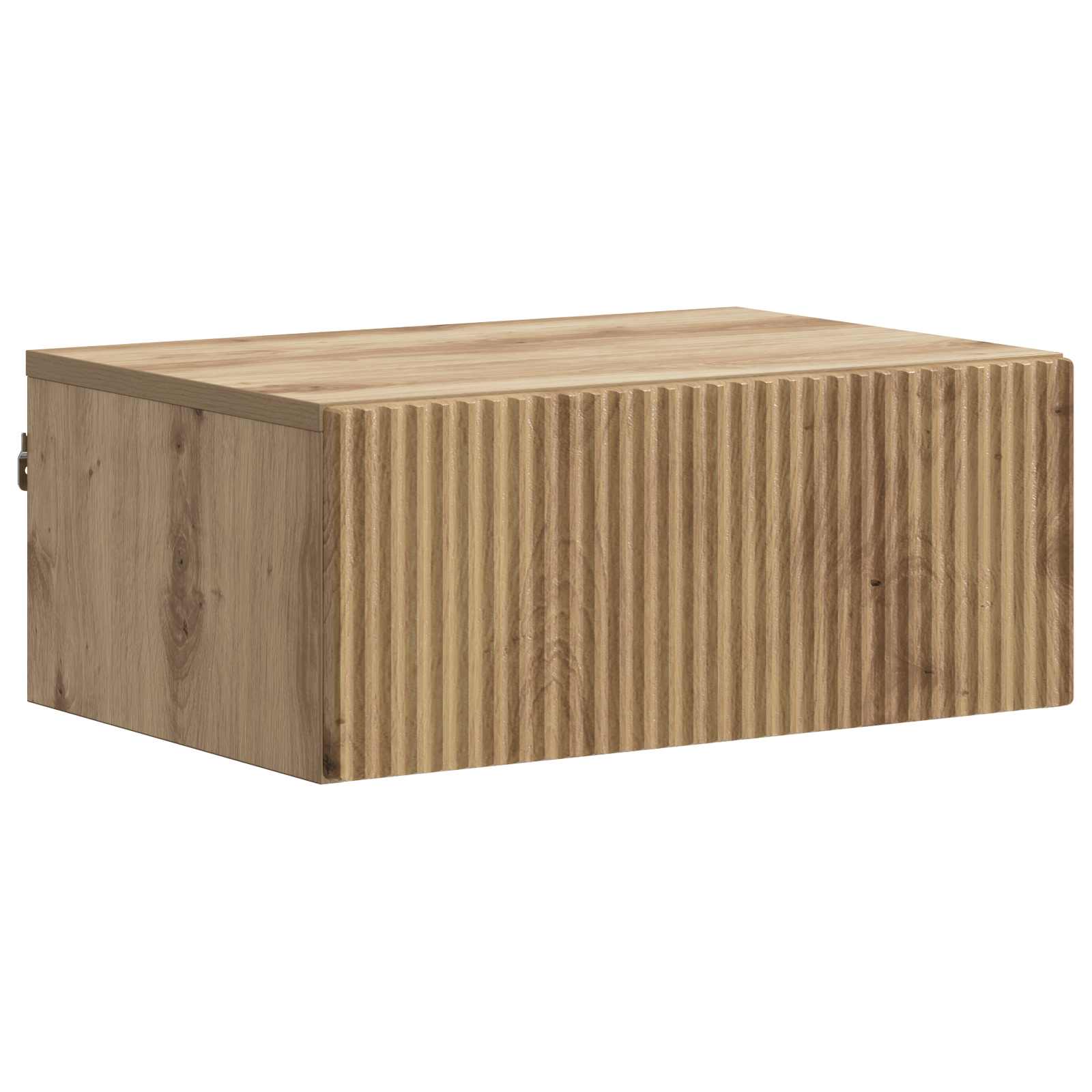 Wandbeugel Bedkast met lade Artisanaal eiken 49 x 34,5 x 20 cm