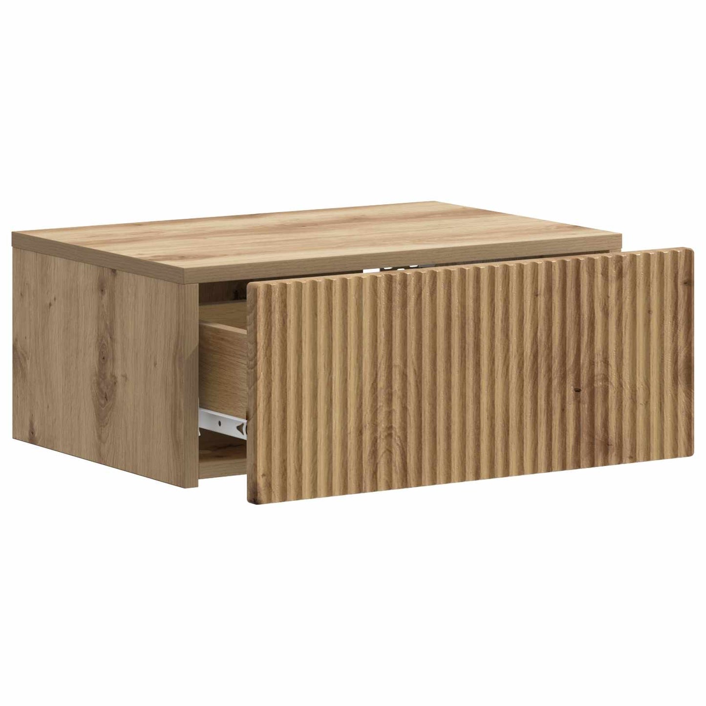 Wandbeugel Bedkast met lade Artisanaal eiken 49 x 34,5 x 20 cm