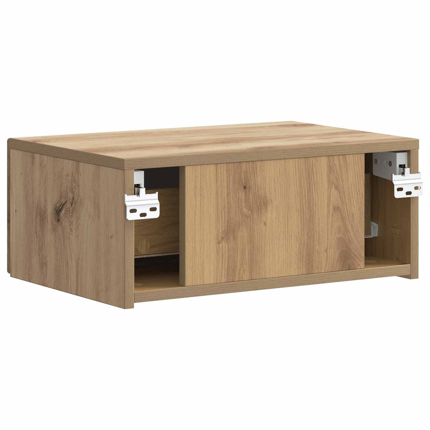 Wandbeugel Bedkast met lade Artisanaal eiken 49 x 34,5 x 20 cm