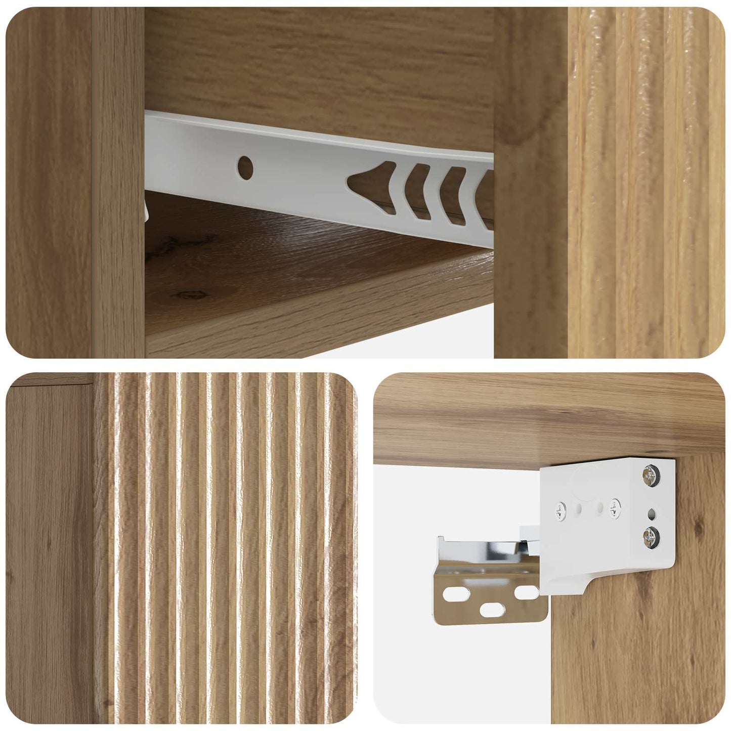Wandbeugel Bedkast 2 pcs Artisanaal eiken 49 x 34,5 x 20 cm