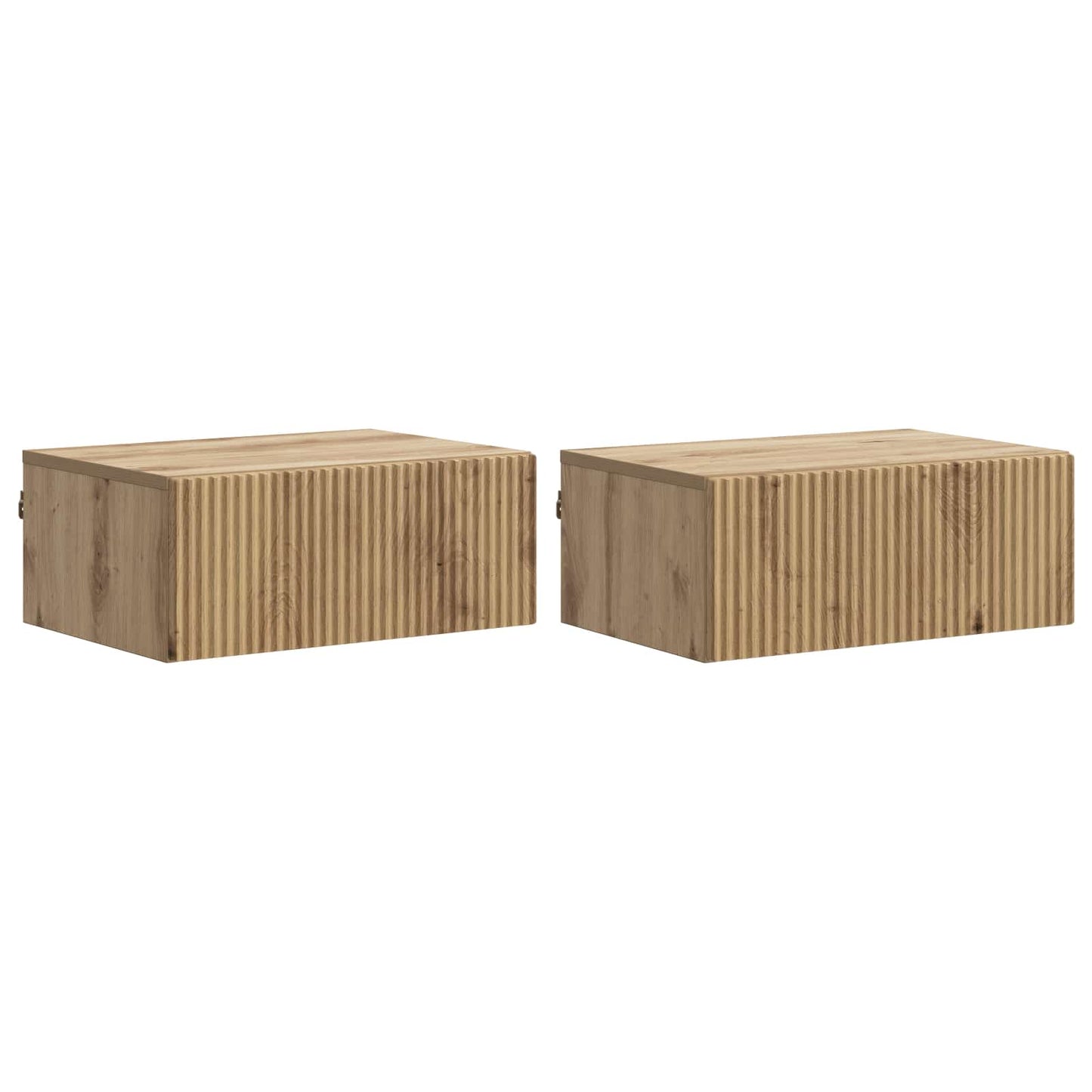 Wandbeugel Bedkast 2 pcs Artisanaal eiken 49 x 34,5 x 20 cm