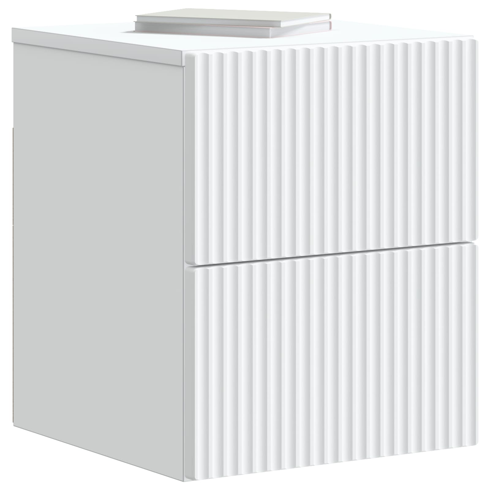 Wandbeugel Bedkast met lade Wit 33 x 34,5 x 40 cm Bewerkt hout