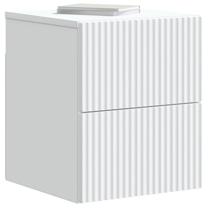 Wandbeugel Bedkast met lade Wit 33 x 34,5 x 40 cm Bewerkt hout