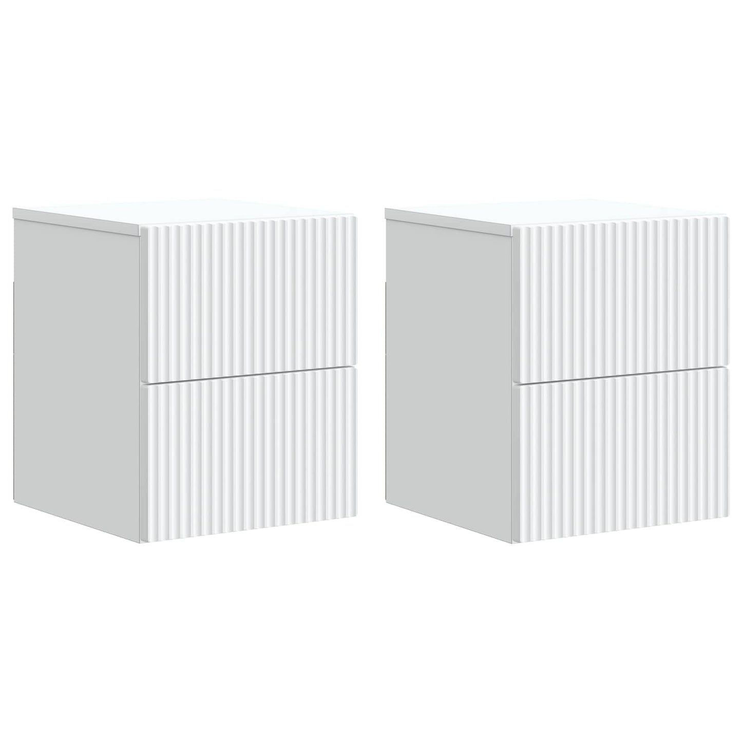 Wandbeugel Bedkast 2 pcs Wit 33 x 34,5 x 40 cm Bewerkt hout