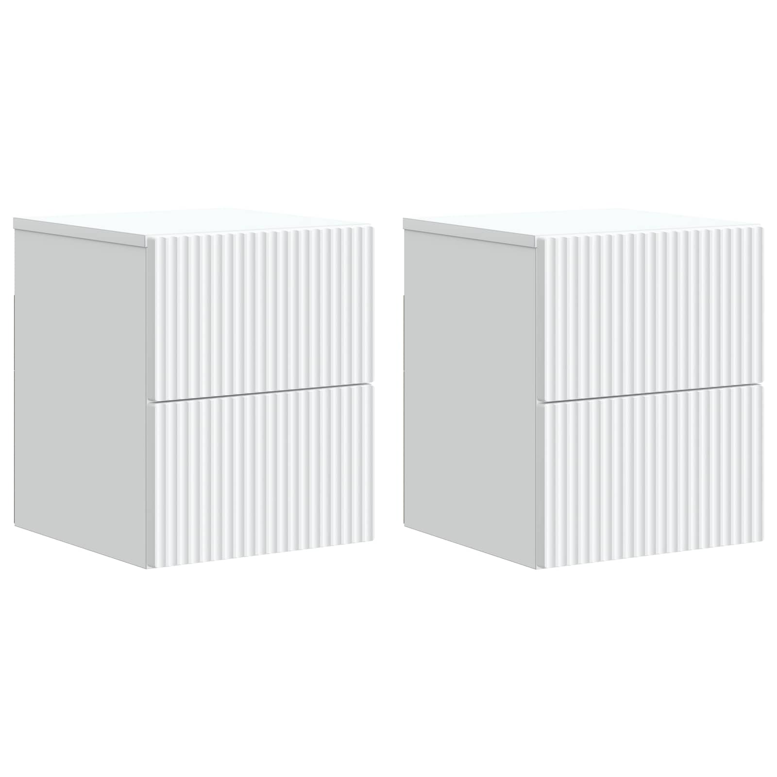 Wandbeugel Bedkast 2 pcs Wit 33 x 34,5 x 40 cm Bewerkt hout