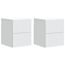 Wandbeugel Bedkast 2 pcs Wit 33 x 34,5 x 40 cm Bewerkt hout