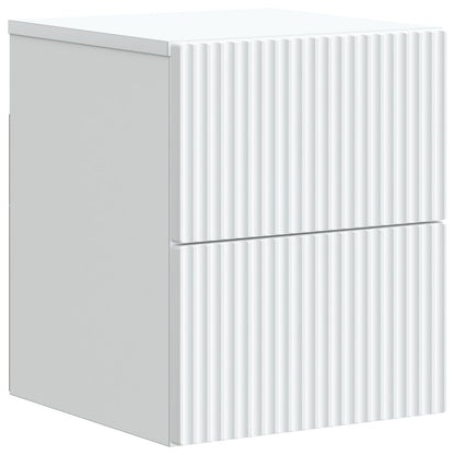 Wandbeugel Bedkast 2 pcs Wit 33 x 34,5 x 40 cm Bewerkt hout